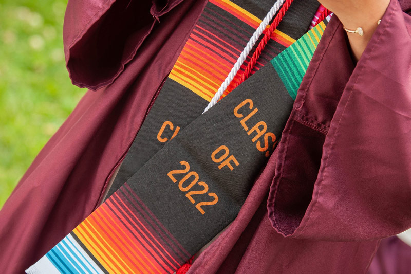 Close up of a "Class of 2022" robe.