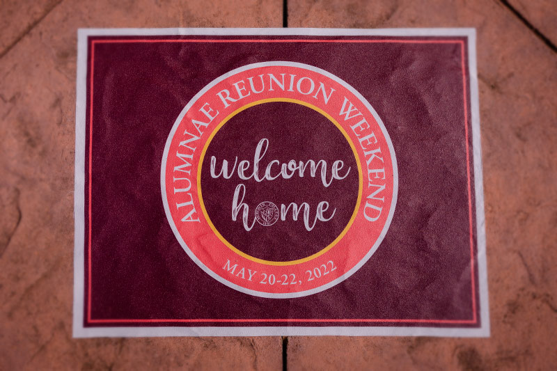 Welcome Home sign for reunion weekend.