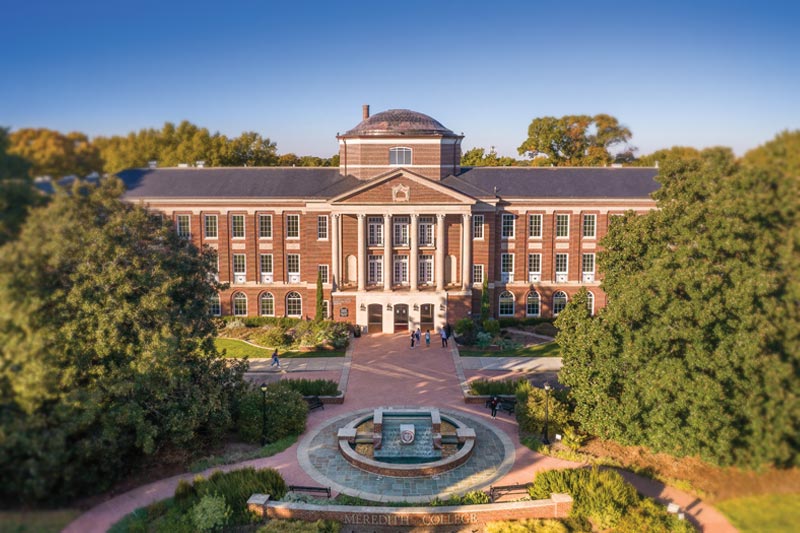 Johnson Hall from an aerial view.