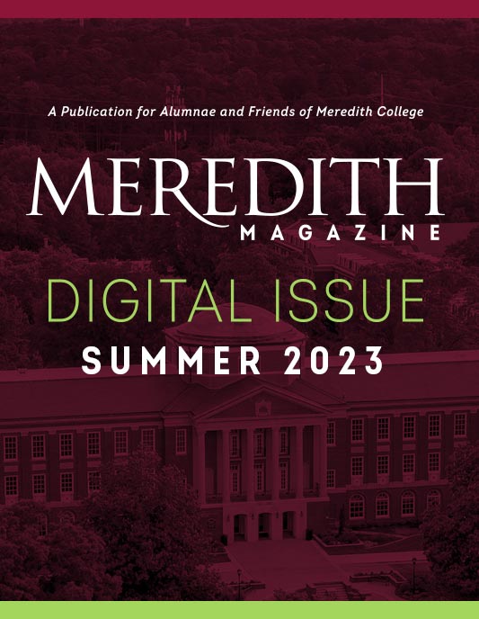 Meredith Magazine Digital Issue cover showing Johnson Hall.
