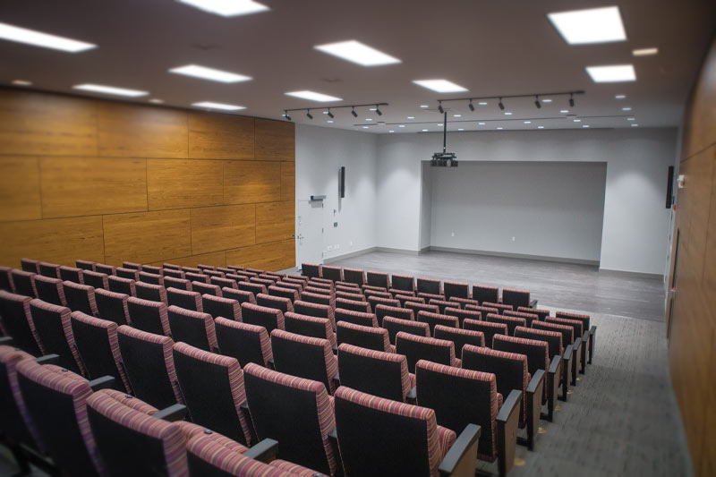 The new auditorium space in the cate center.